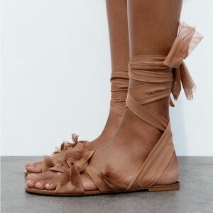 Zara Butterfly Sandals size 11/42 BNWT